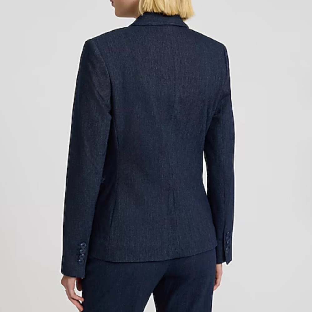 Express Editor Collection Blazer, Denim Like Fabric, Soft, Stretch Twill, - Picture 3 of 15